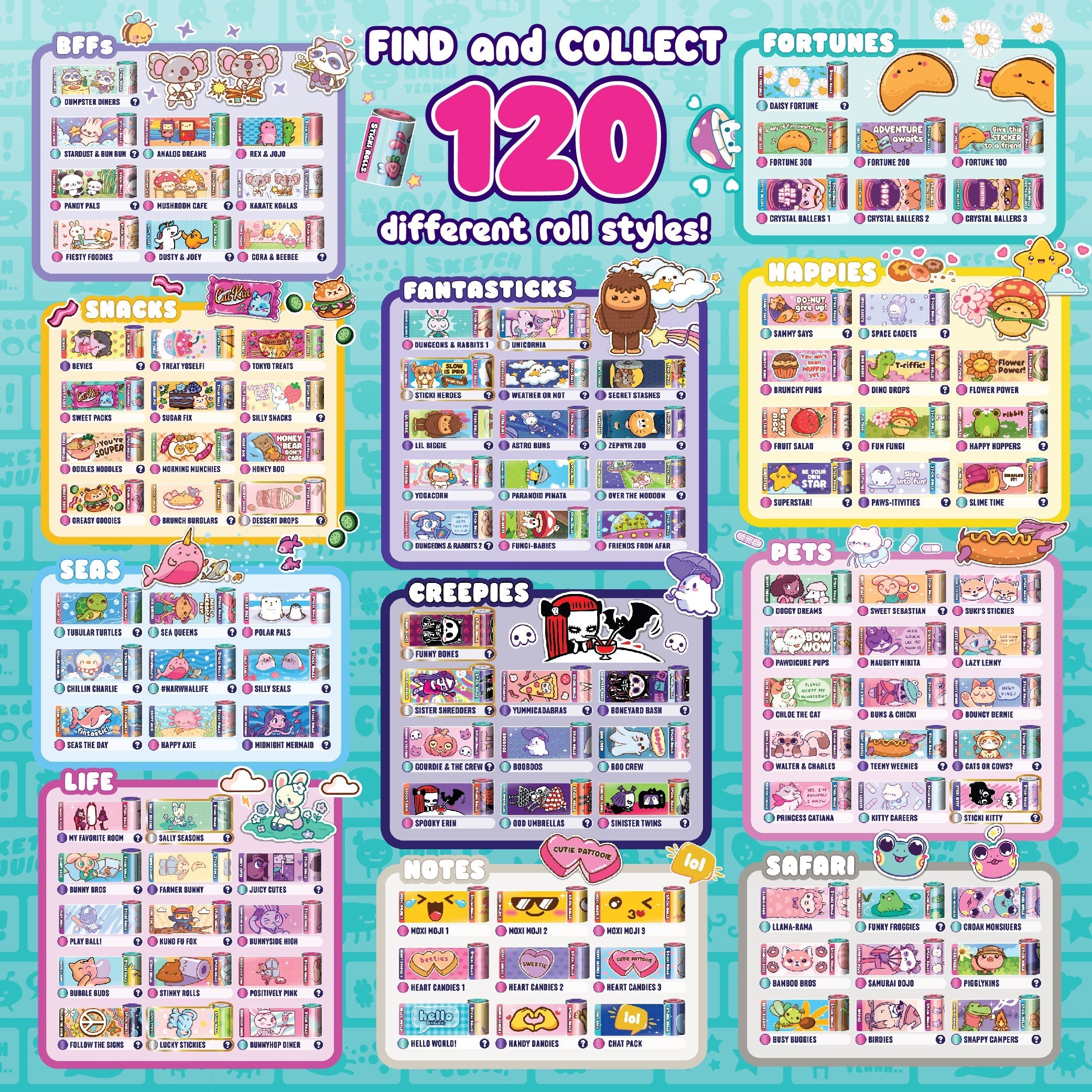 Sticki Rolls Sticki Book - Wearable & Shareable Sticker Bracelet + Collection Sticki Book