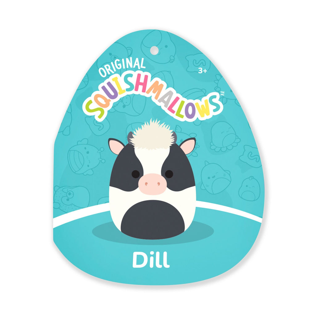 8-Inch Dill the Black and White Cow with Shaggy Hair