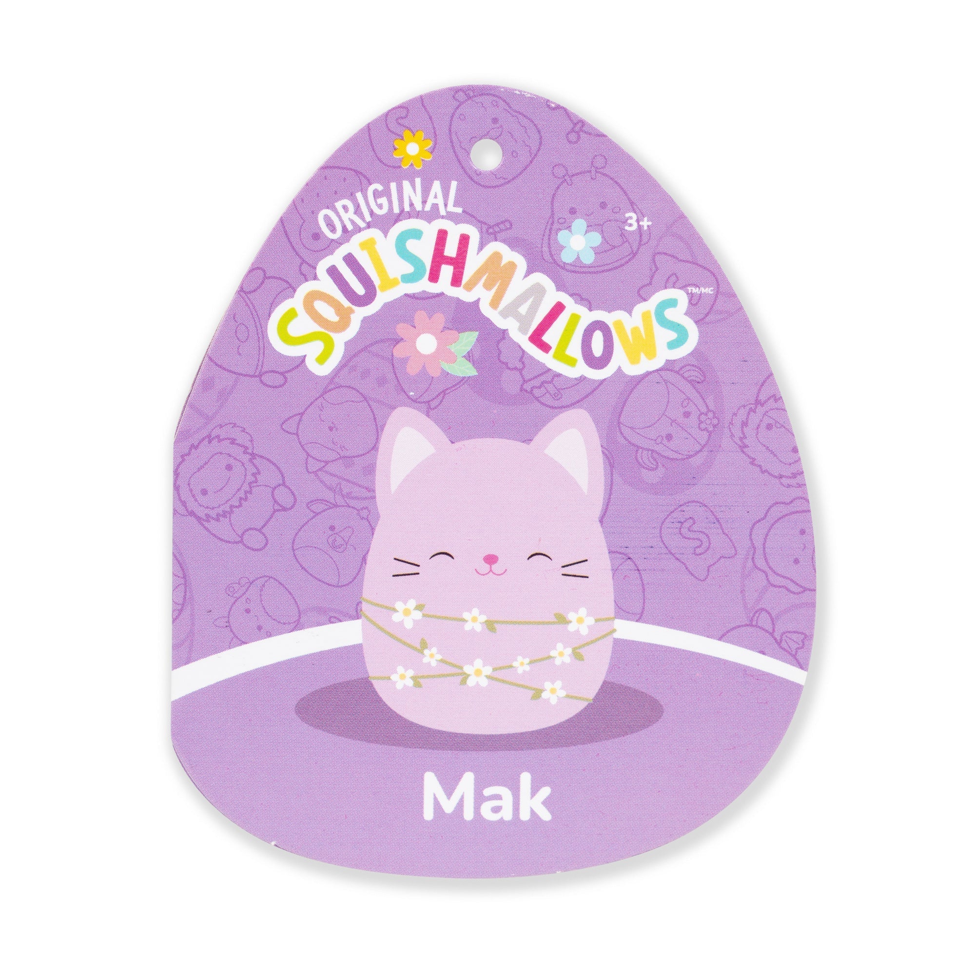 8-Inch Mak the Lavender Cat Wrapped with Flower Stems