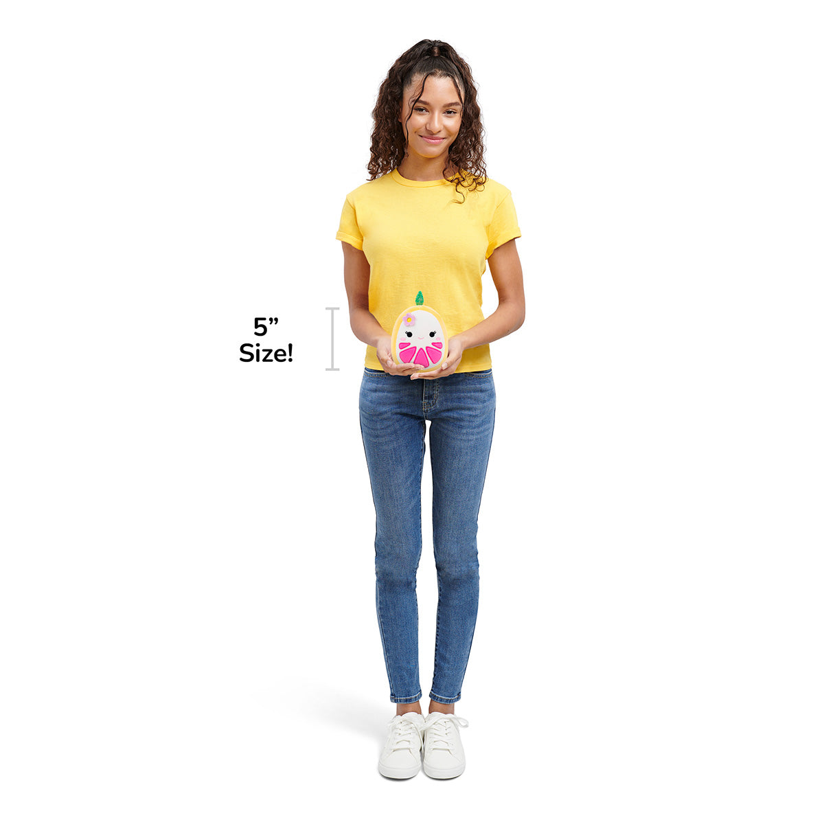 5-Inch Eleanor the Yellow Grapefruit with Flower Hairpin