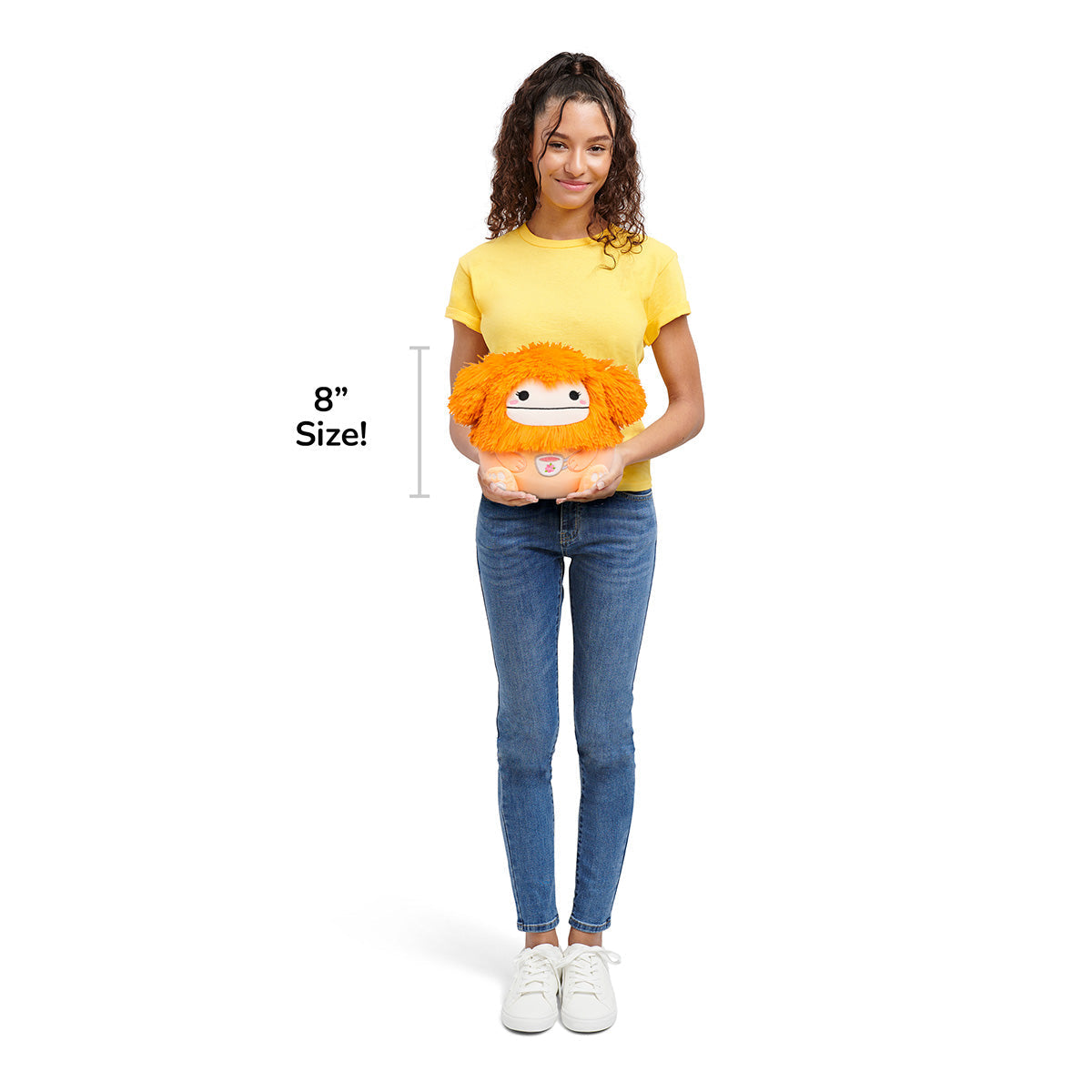 8-Inch Shasta the Peach Bigfoot Holding Teacup