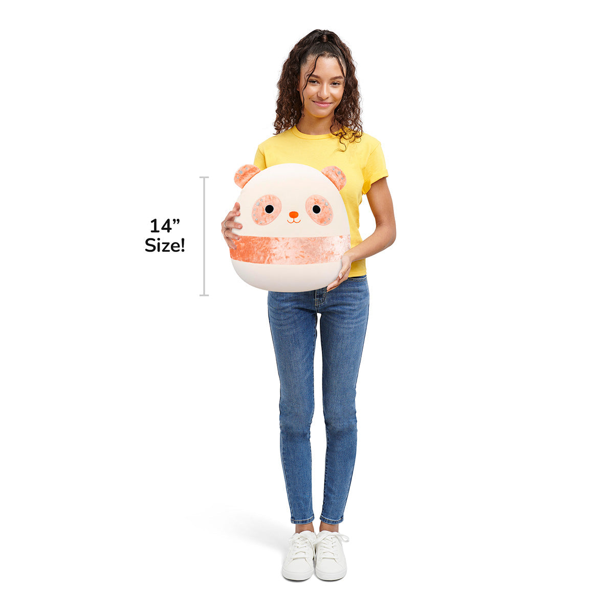 14-Inch Bee the Peach Velvet Panda